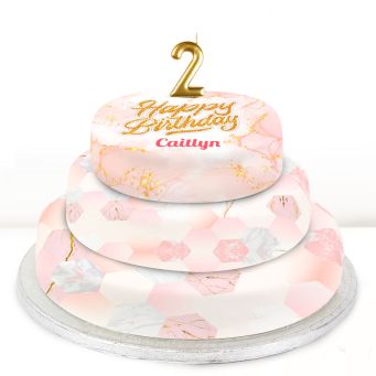 2nd Birthday Pink Foil Cake 