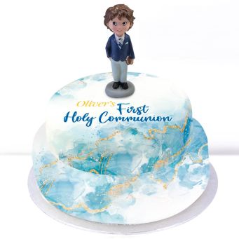 Blue Communion Tiered Cake