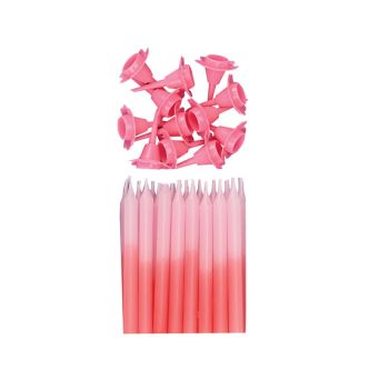 12 Pink Ombre Candles
