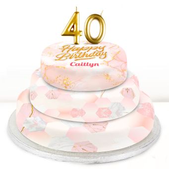40th Birthday Pink Foil Cake 