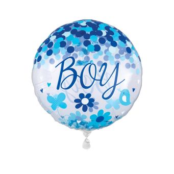 Blue Boy Confetti Balloon