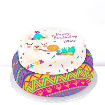Party Llama Birthday Cake