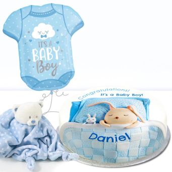 Blue Baby Blanket Gift Set