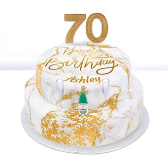 70th Birthday Champagne Cake