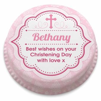 Pink Christening Cake
