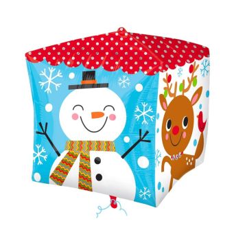 Friendly Christmas Square Balloon