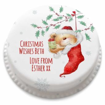 Christmas Stocking Ted Cake