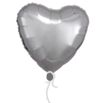 Silver Heart Balloon - v