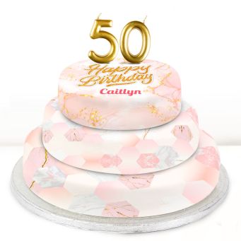 50th Birthday Pink Foil Cake