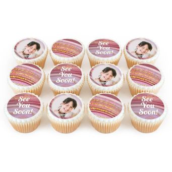 12 Pink Marble Cupcakes