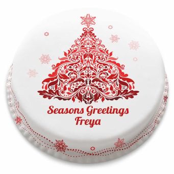 Decorative Red Tree Cake