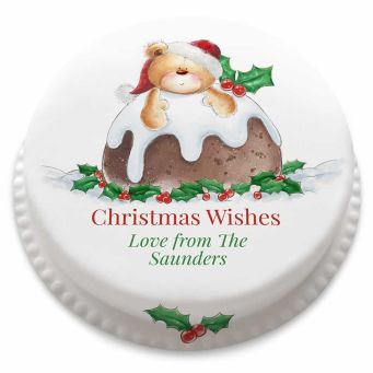 Christmas Pudding Ted Cake