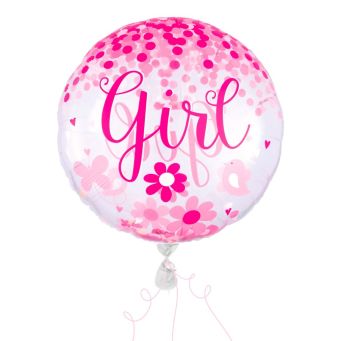 Pink Girl Confetti Balloon
