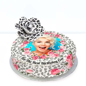 Leopard Print Flower Cake