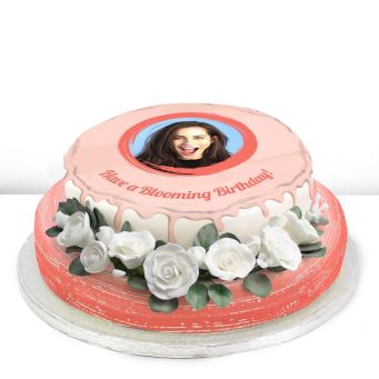 Tiered Pink Flower Cake