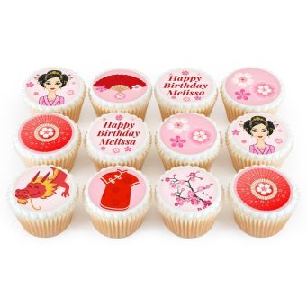 12 Mulan Themed Cupcakes