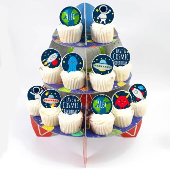 12 Astronaut Cupcakes Tower