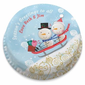 Snowmen Sledging Cake