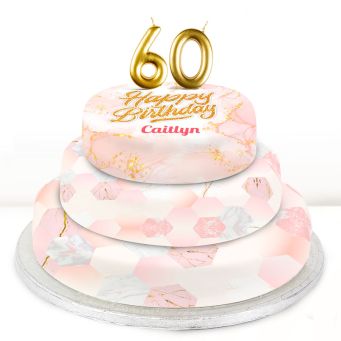 60th Birthday Pink Foil Cake 
