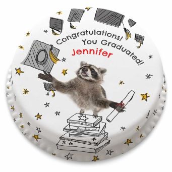 Raccoon Graduate Cake