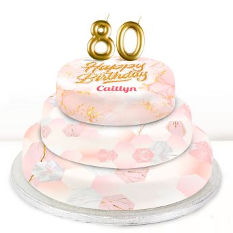 80th Birthday Pink Foil Cake
