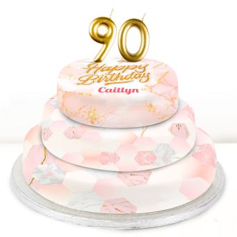90th Birthday Pink Foil Cake 