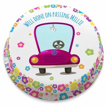 Flowery Purple Car Cake