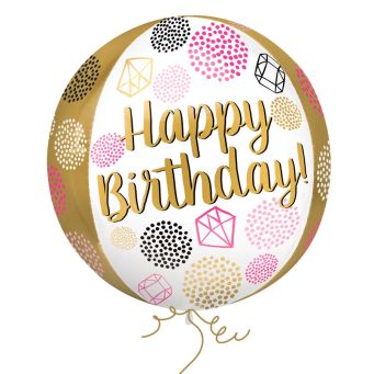 Golden Happy Birthday Balloon