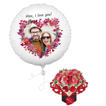 Floral Heart Photo Balloon