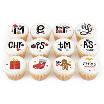 12 Merry Christmas Cupcakes