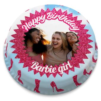 Barbie Themed Photo Cake