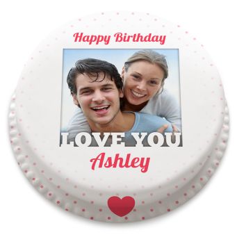 Love You Birthday Photo Cake