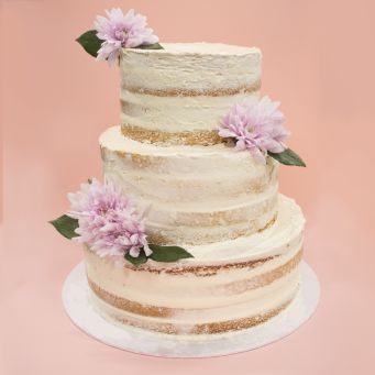Large 3 Tier Naked Wedding Cake