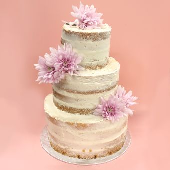 Small 3 Tier Naked Wedding Cake
