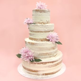 4 Tier Naked Wedding Cake