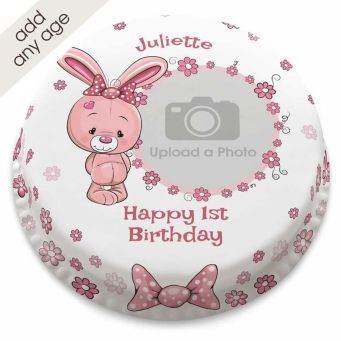 Pink Bunny Photo Cake