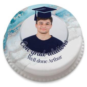Blue Graduation Cake