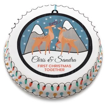 Reindeer Love Heart Cake