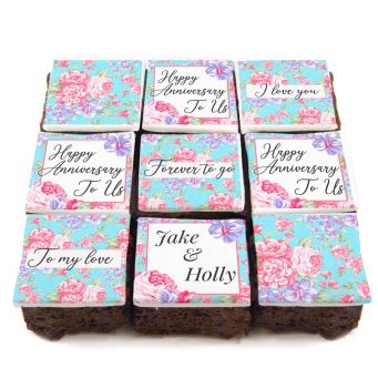 Floral Anniversary Brownies