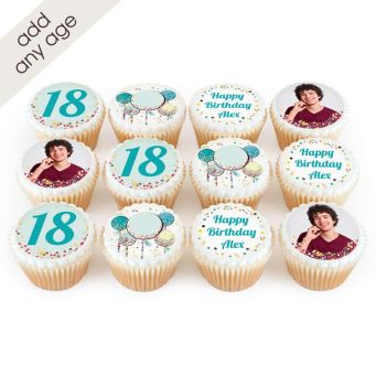 Blue Balloon Age Cupcakes