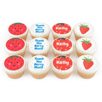 12 Thank You Berry Much Cupcakes