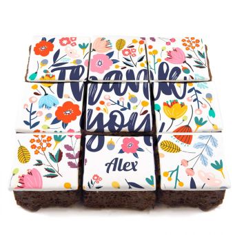 Floral Thank You Brownies