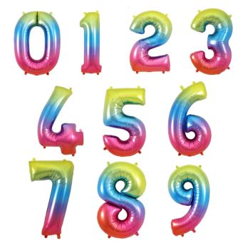 Jumbo Rainbow Number Balloon