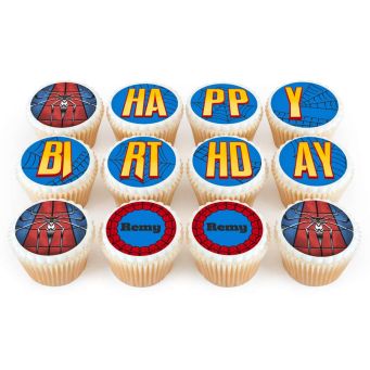 12 Spiderman Cupcakes