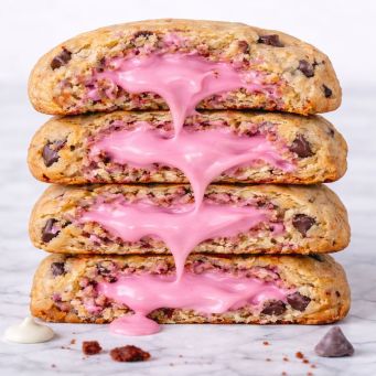 Stuffed Pink Choc Cookies