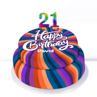 21st Birthday Polka Dot Cake