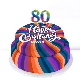 80th Birthday Polka Dot Cake