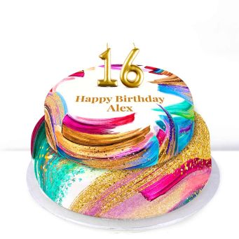 16th Birthday Paint Cake