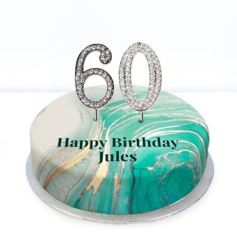 60th Birthday Green Marble Cake