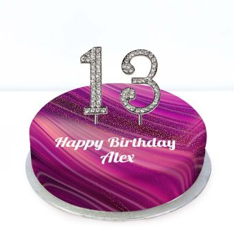 13th Birthday Purple Marble Cake